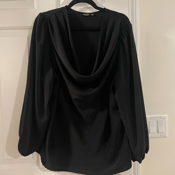 Silky Swoop Neck Blouse - Picture 1 of 5